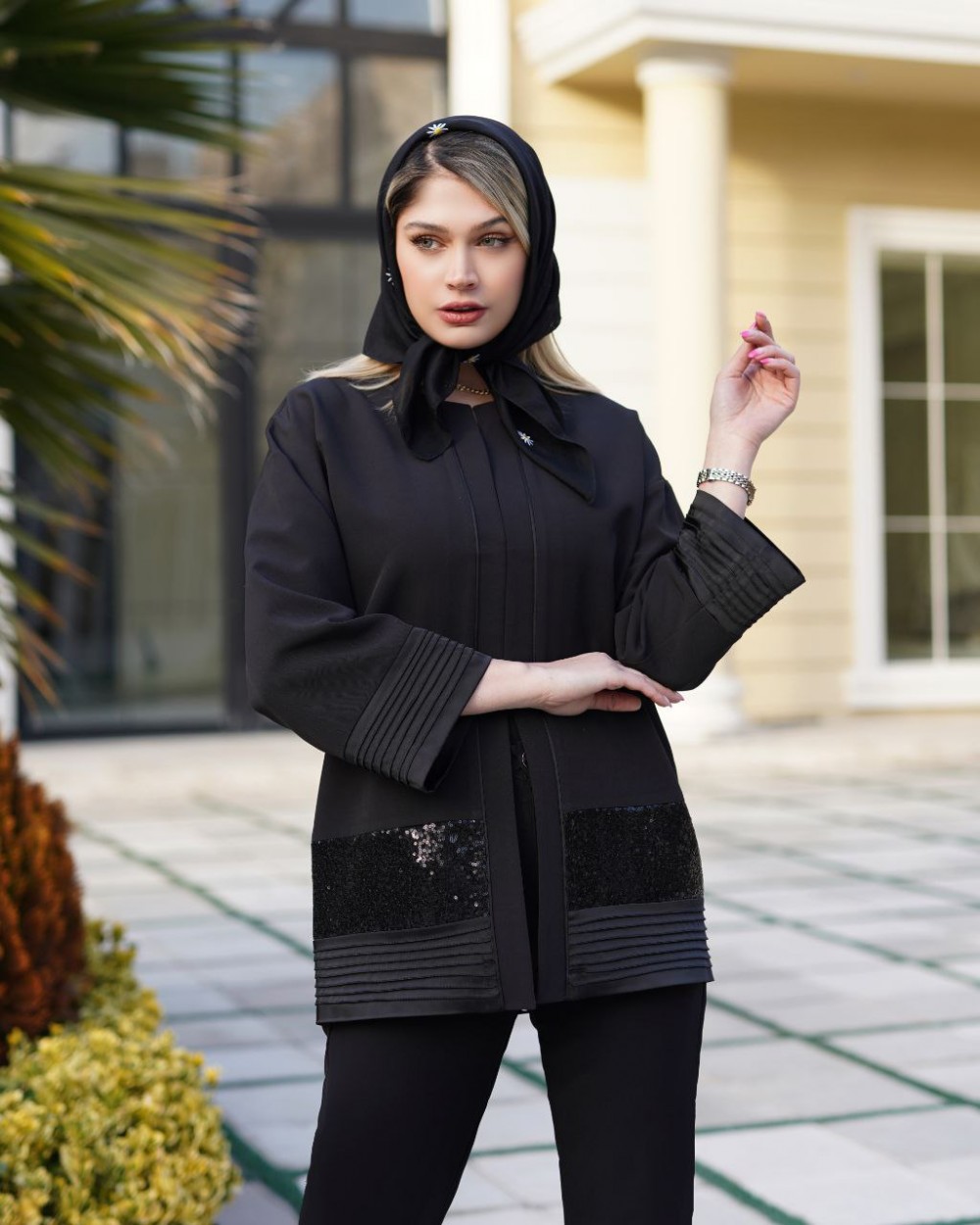 مانتو یقه گرد مدل آدلین کد 675