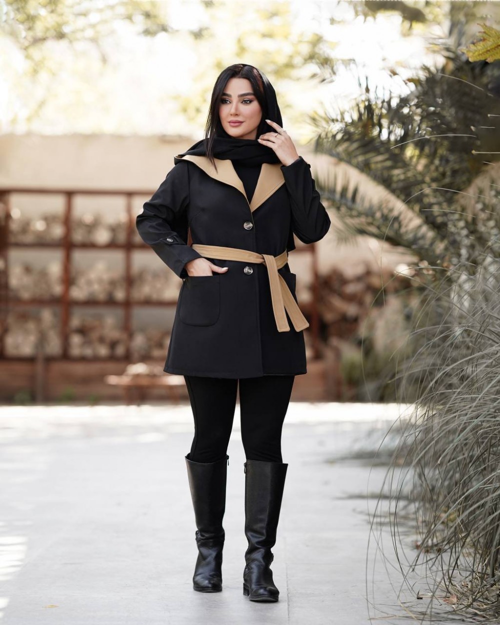 بارونی دخترانه کلاه دورنگ کد 2310
