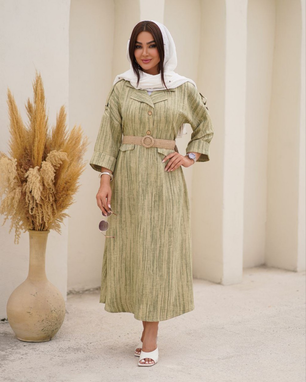 کفتان ماکسی کمربند کنفی کد 808