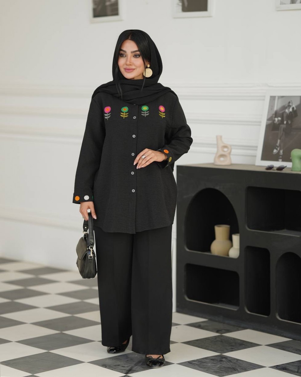 مانتو گلدوزی مدل گلین کد 2954