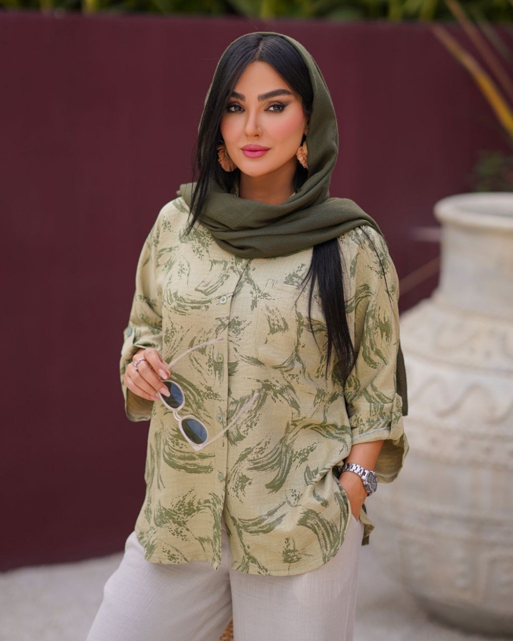 شومیز مدل آستین پاگن کد 823