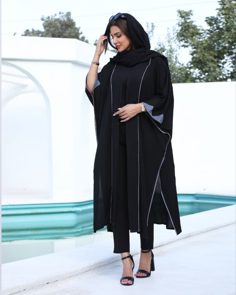 مانتو بلند مشکی کد 246