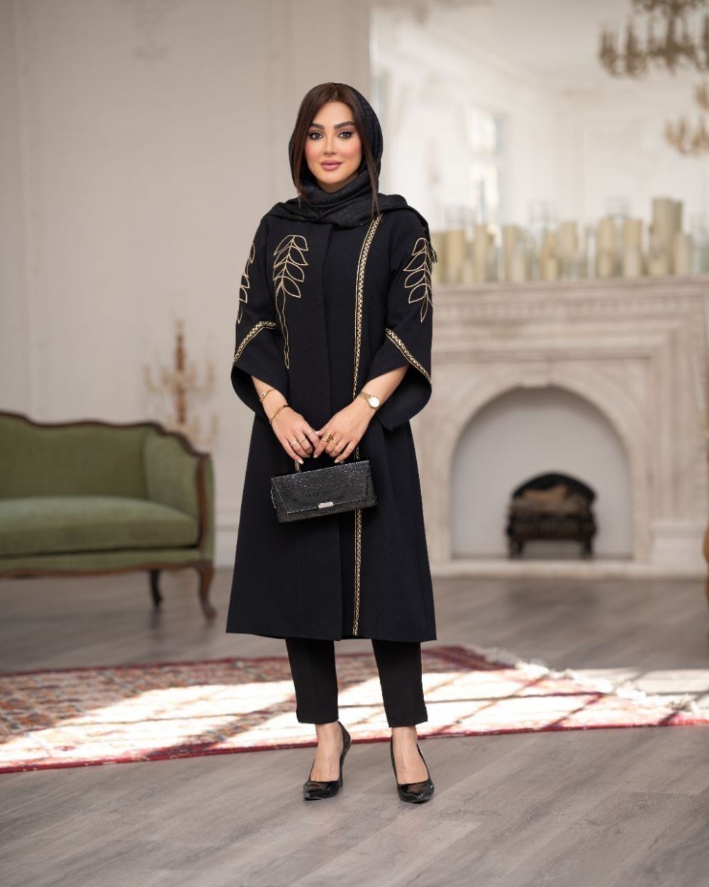 مانتو بلند شیک مدل رویسا پارچه بابوس کد 1551