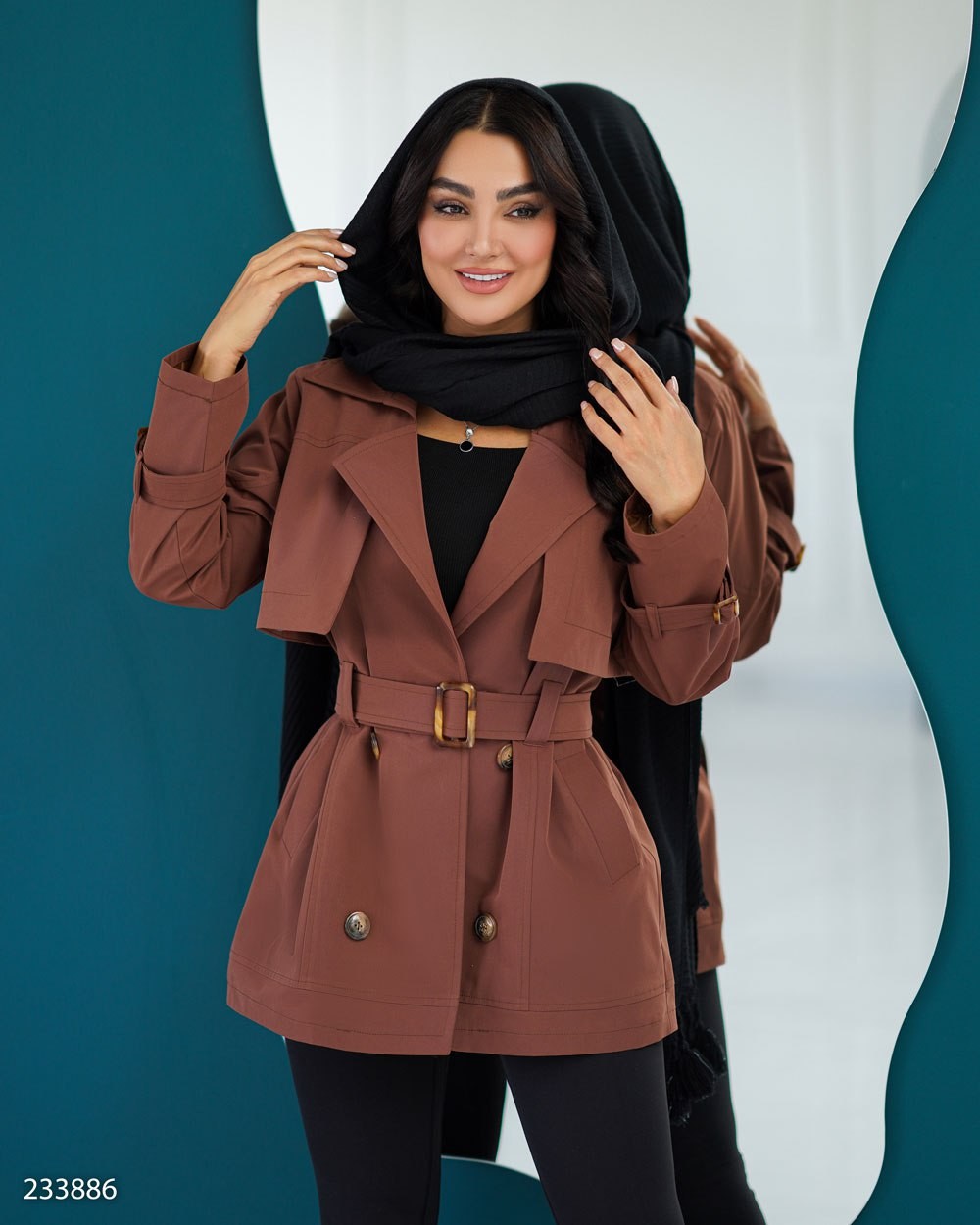 بارانی کوتاه ژیله دار زنانه مدل پوپر کد 2338 (ضمانت اصالت)