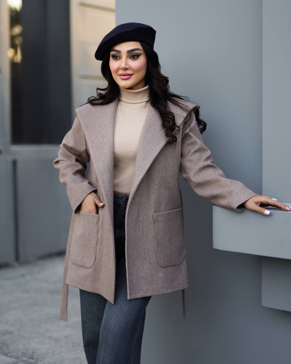 پالتو فوتر کلاهدار زنانه کد 1350 (ضمانت اصالت)