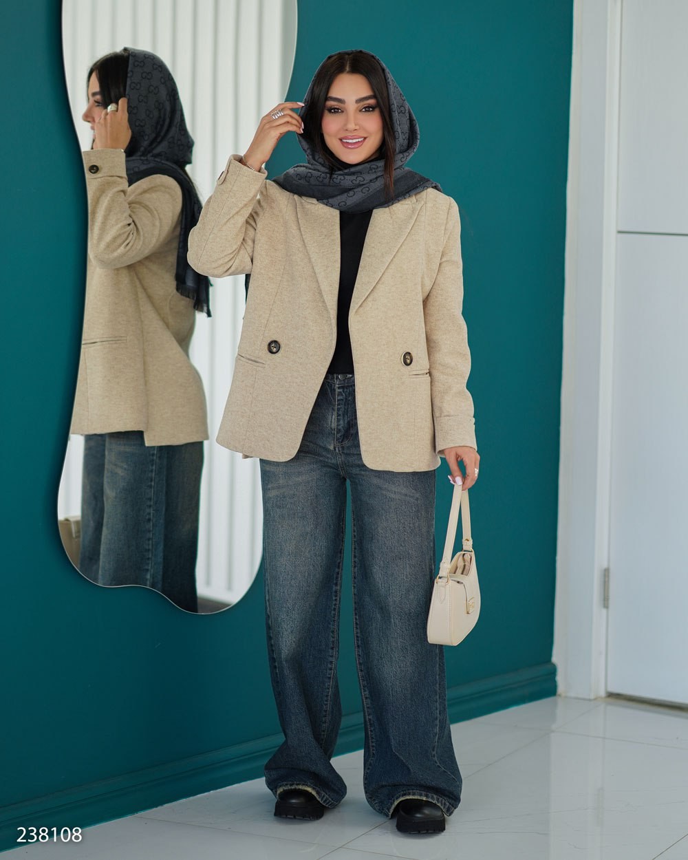 پالتو فوتر یقه بلیزری زنانه مدل برشید کد 2381 (ضمانت اصالت)