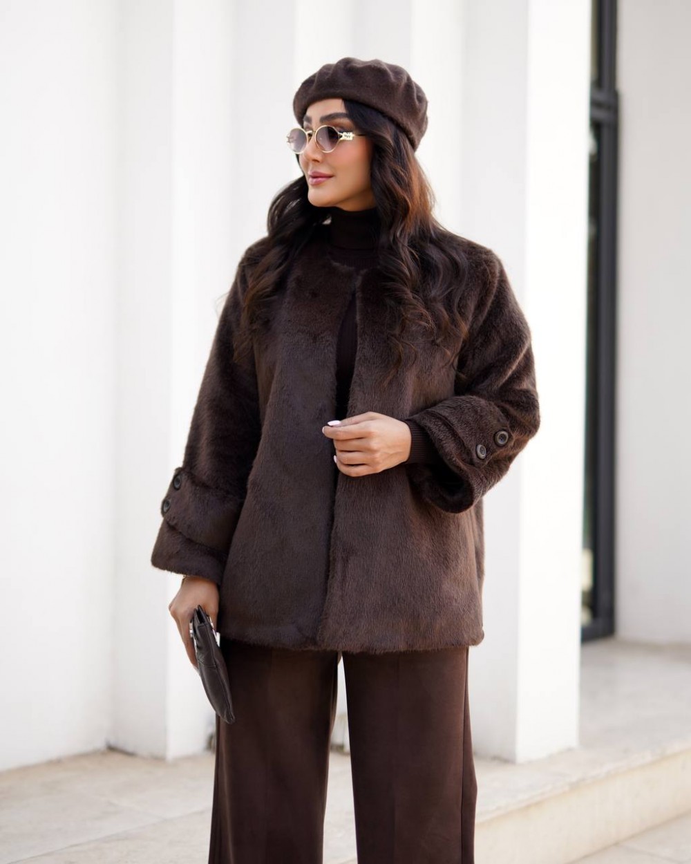 پالتو پوست زنانه مدل باتن کد 1206 (ضمانت اصالت)