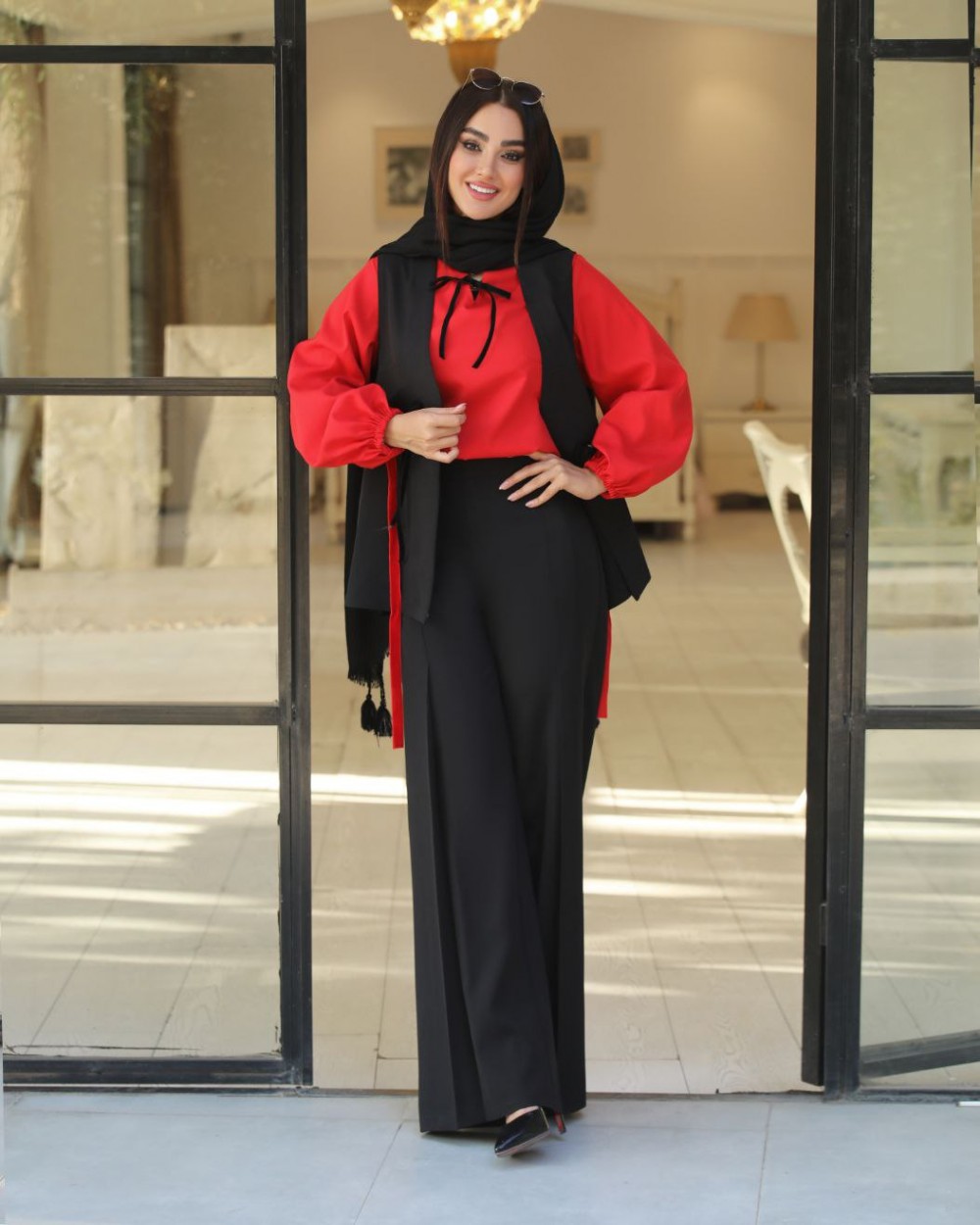 ست جلیقه و شلوار و شومیز  زنانه مدل نیلوفر کد 3135 (مازراتی)