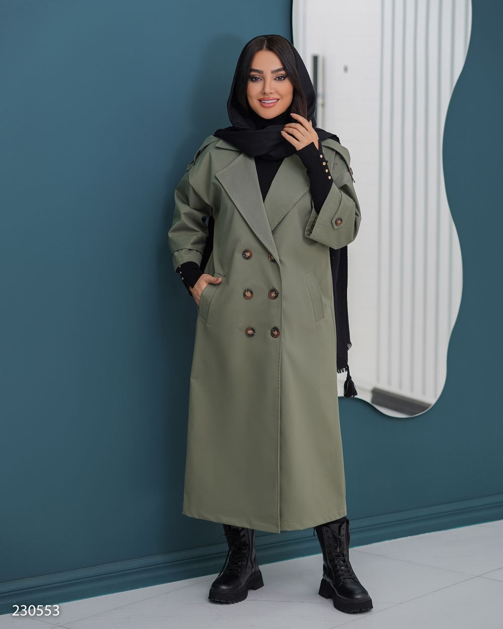 بارانی کتان تی سی زنانه مدل راوش کد 2305 (ضمانت اصالت)