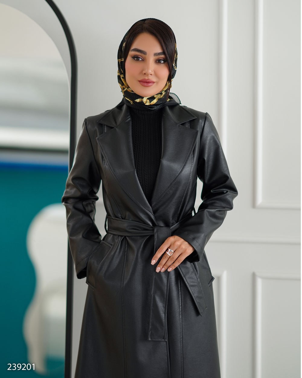 پالتو چرم بلند زنانه مدل راوین کد 2392 (ضمانت اصالت)