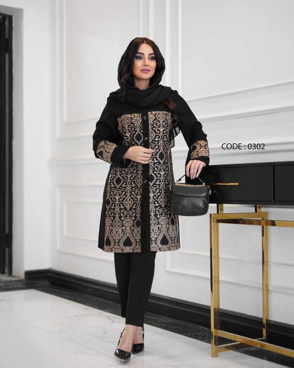 مانتو کتی با خرجکار هندی زنانه کد 0302 (ضمانت اصالت)