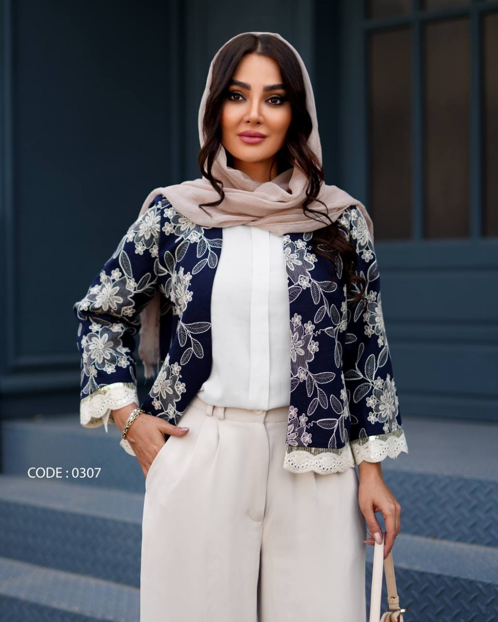 کت لنین سوزن و گلدوزی شده زنانه مدل شکوفه کد 0307 (ضمانت اصالت)