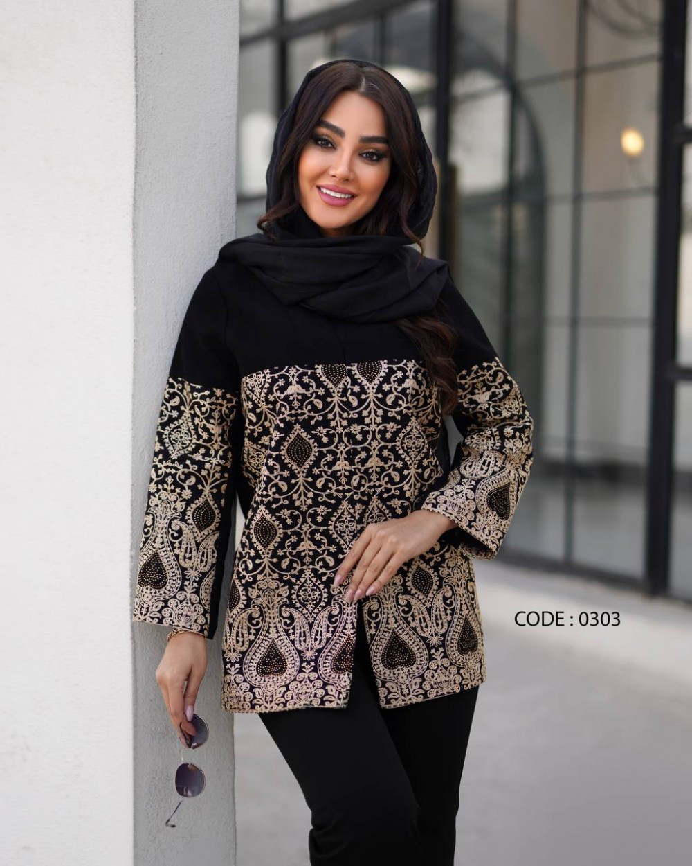 مانتو کتی سوزن دوزی زنانه مدل اسلیمی کد 0303 (ضمانت اصالت)