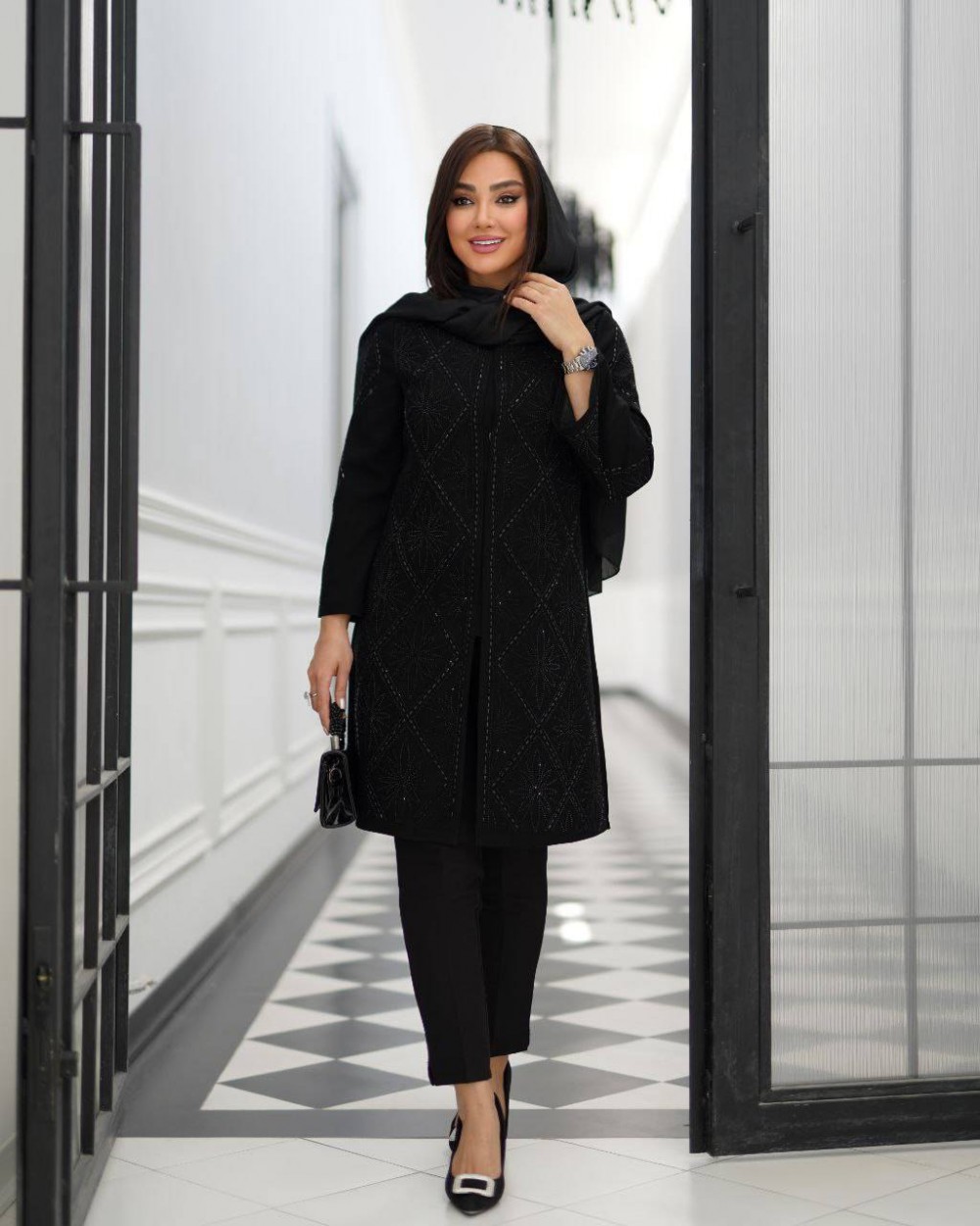 مانتو نگین دار زنانه مدل سولین کد 1266 (ضمانت اصالت)