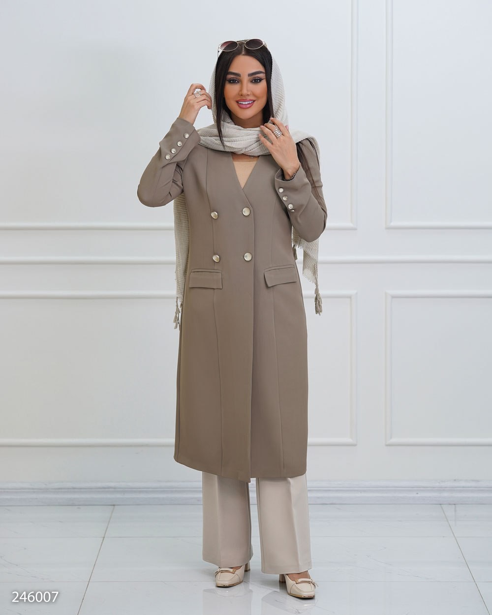 مانتو کرپ زنانه مدل نعیمه کد 2460 (ضمانت اصالت)