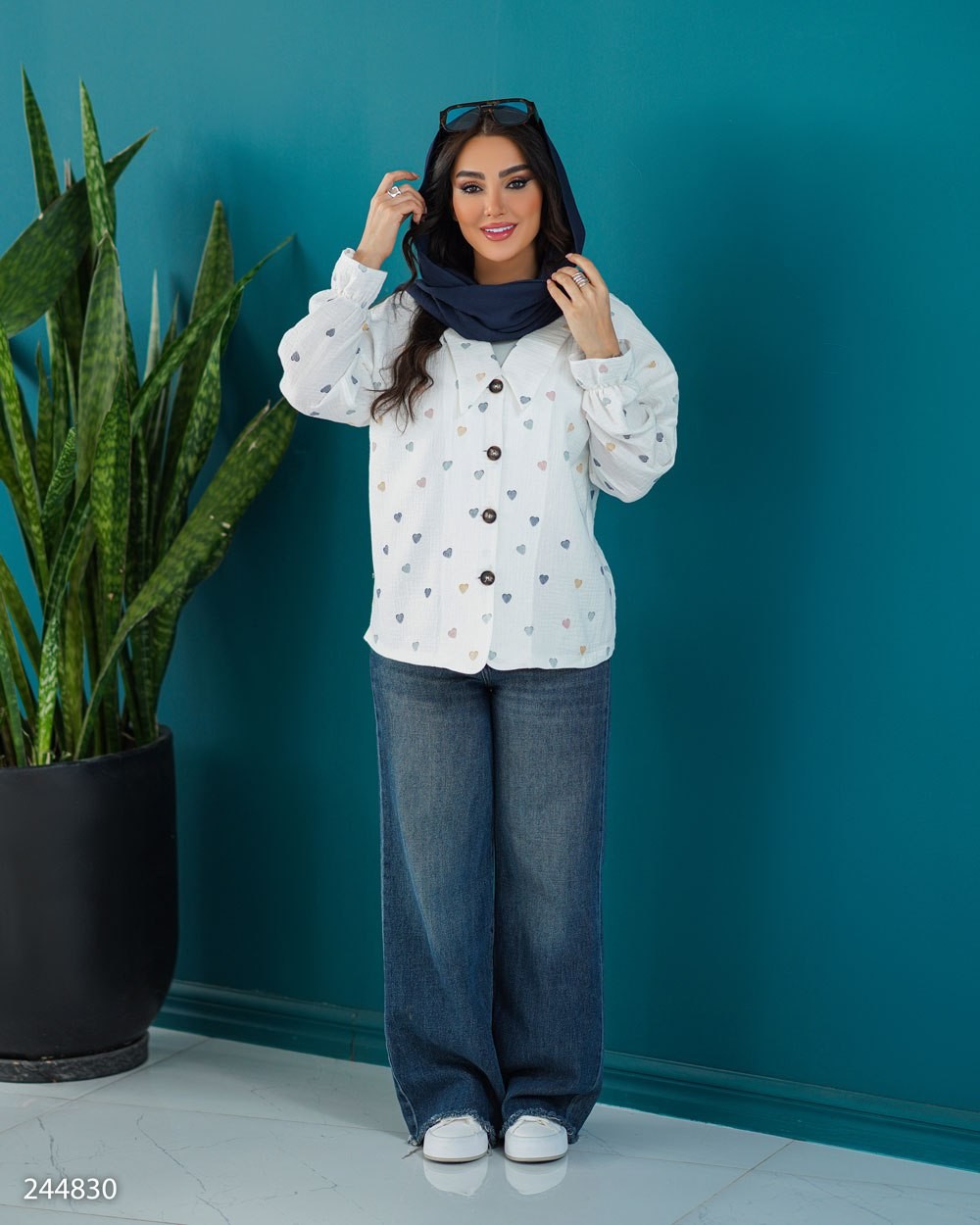 شومیز یقه خرگوشی زنانه مدل نیکین کد 2448 (ضمانت اصالت)