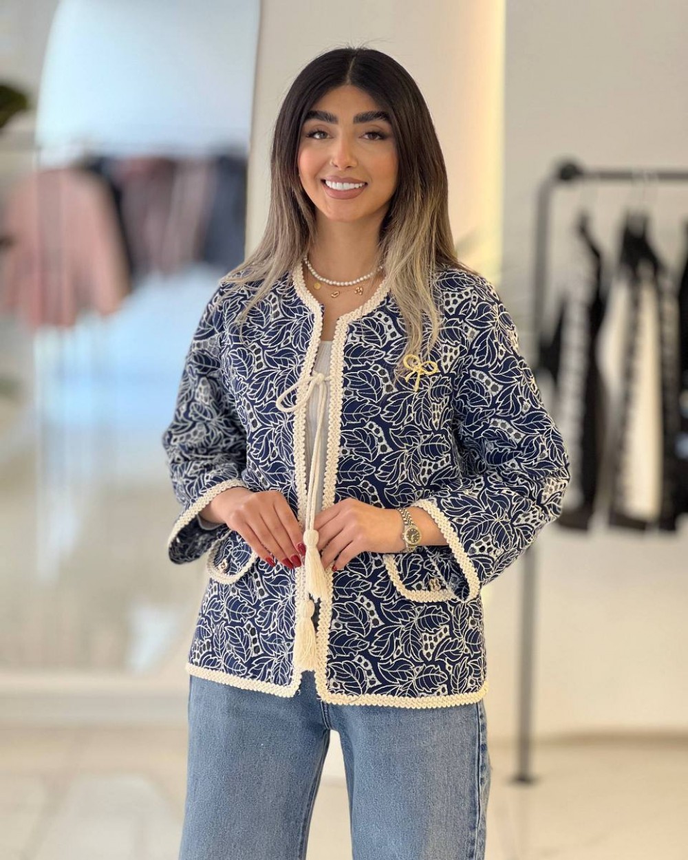 کت لینن خامه دوزی زنانه کد 1947 (ضمانت اصالت)