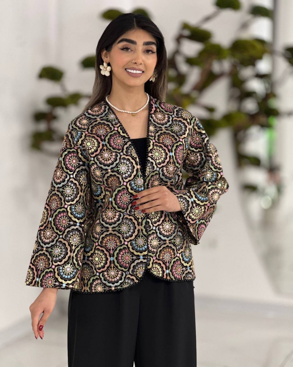 کراپ کت زنانه هندی مروارید دوزی کد 1963 (ضمانت اصالت)