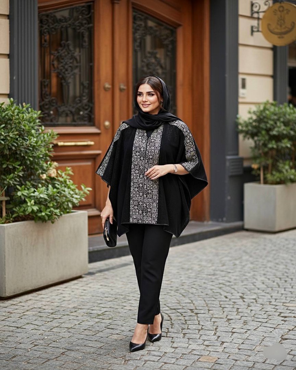 مانتو پانچ ژاکارد زنانه مدل سنتی کد 0336 (ضمانت اصالت)