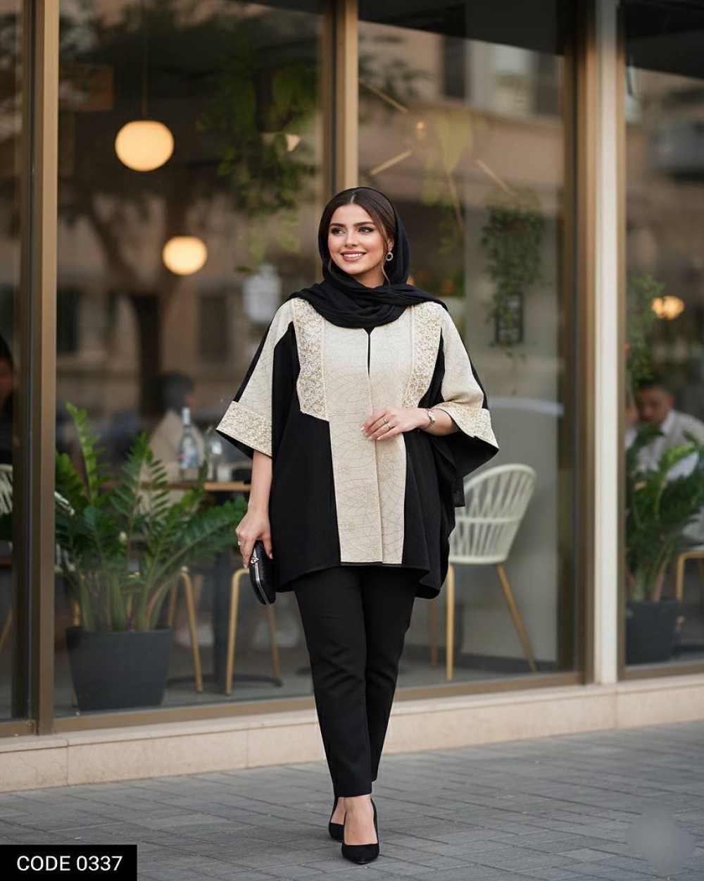 مانتو پانچ زنانه مدل سوزن دوزی کد 0337 (ضمانت اصالت)