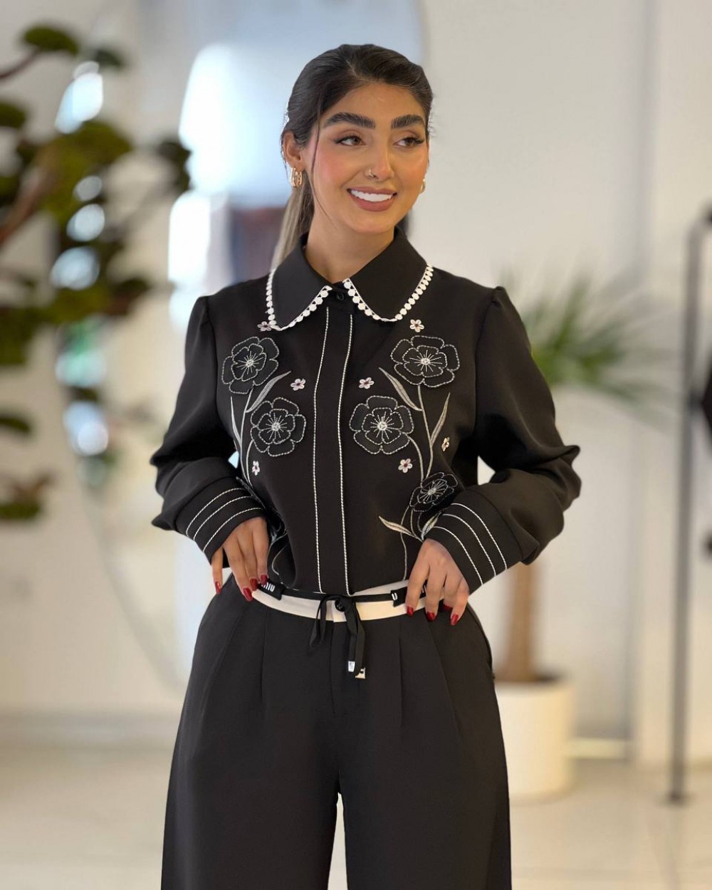 شومیز مازراتی گلدوزی و تیکه دوزی شده زنانه مدل شانلی کد 1964 (ضمانت اصالت)