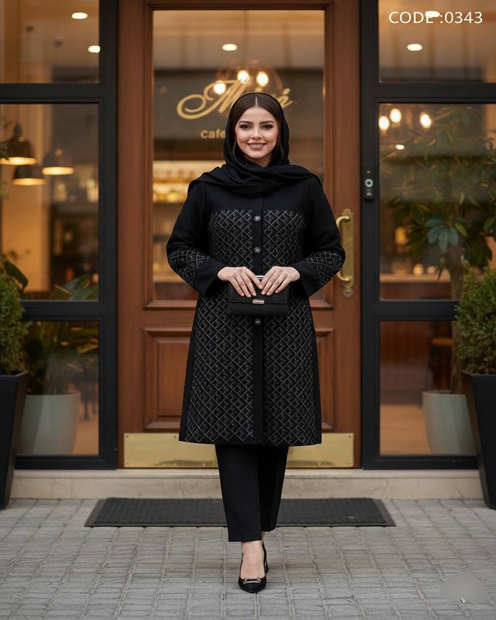 مانتو مجلسی مخمل زنانه سوزن دوزی کد 0343 (ضمانت اصالت)