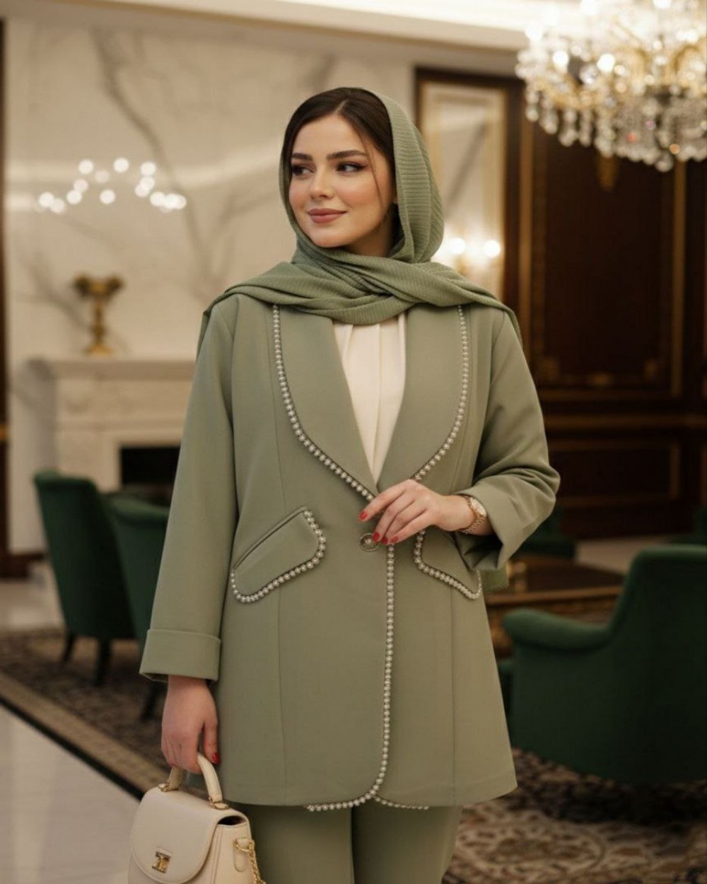 مانتو مازراتی کریستال دوزی زنانه مدل آبان کد 2403 (ضمانت اصالت)