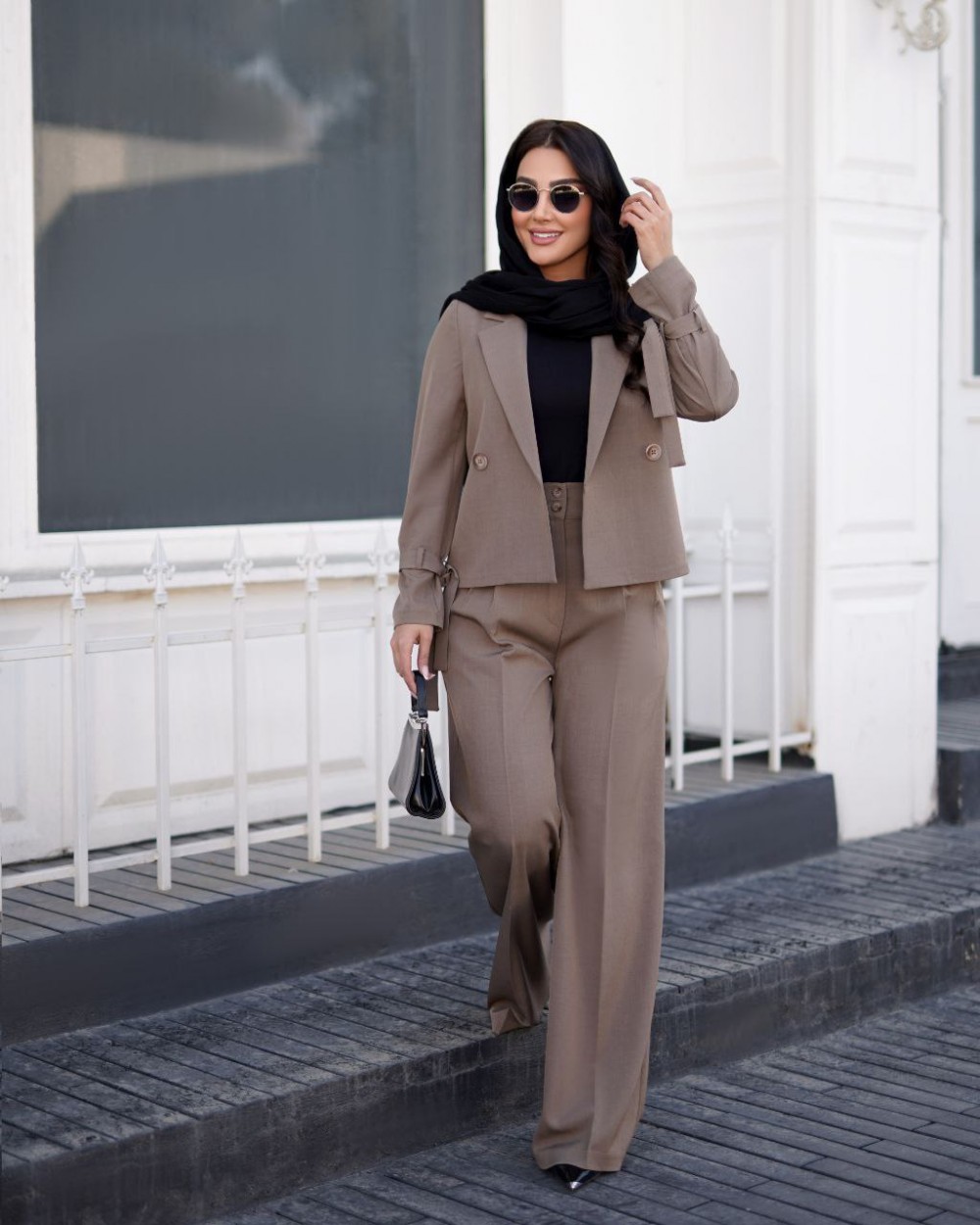 ست کت کراپ و شلوار بگ زنانه مدل آرینا کد 3176 (ضمانت اصالت)