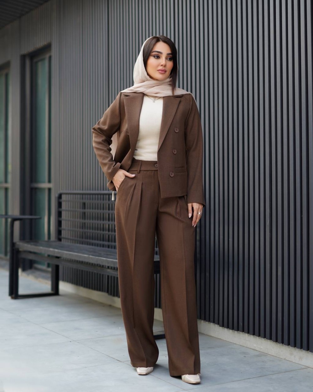 کت شلوار زنانه کرپ هرمس مدل هرمس  کد 1432 (ضمانت اصالت)