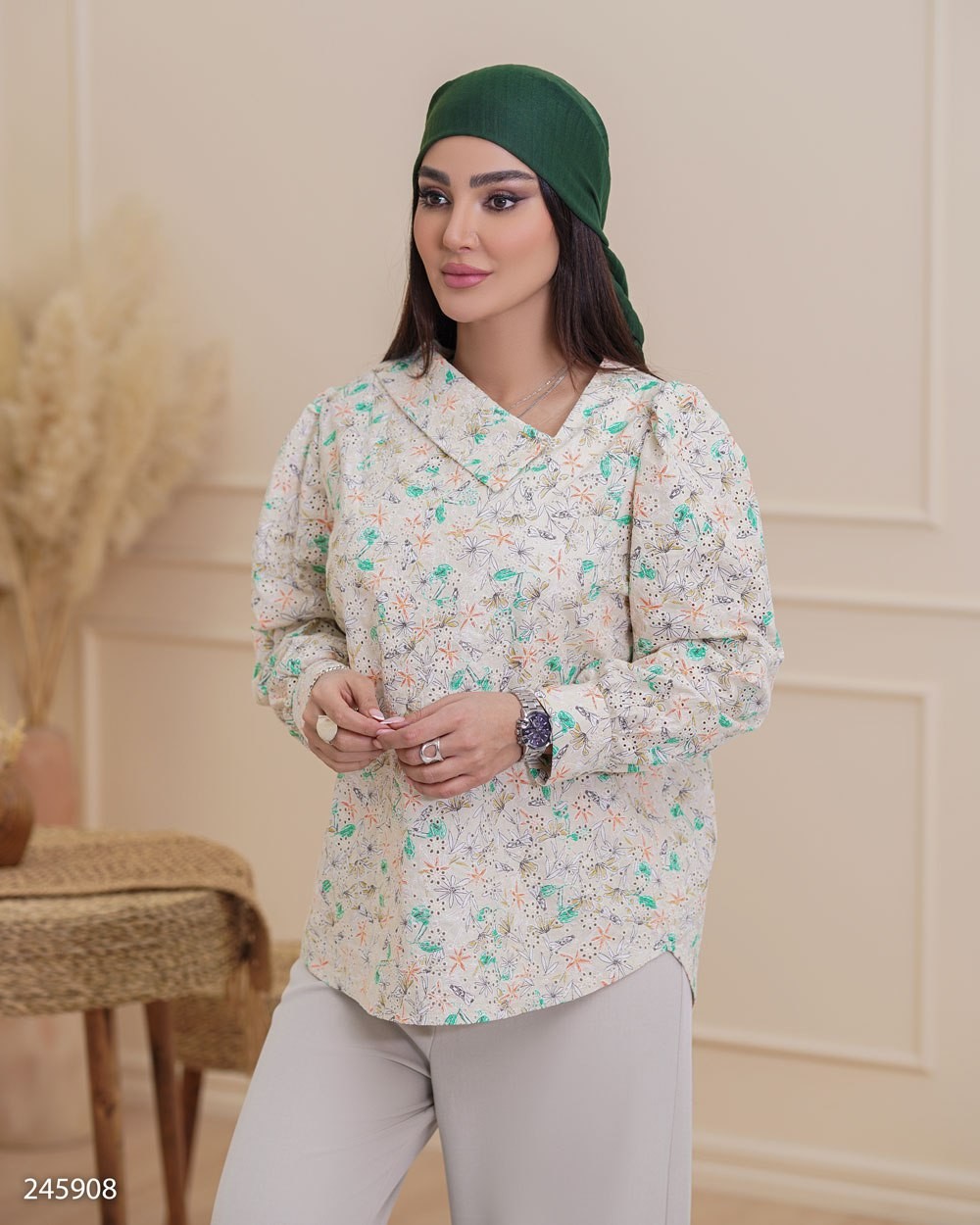 شومیز پوپلین خامه دوزی زنانه مدل نیکداد کد 2459 (ضمانت اصالت)