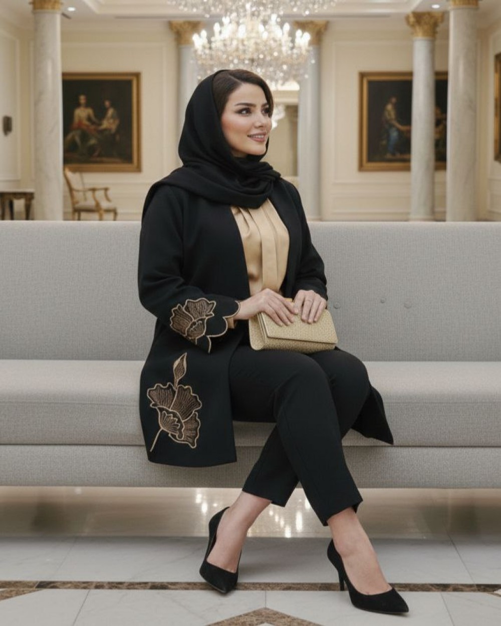 مانتو مجلسی زنانه مدل آلند کد 1528 (ضمانت اصالت)