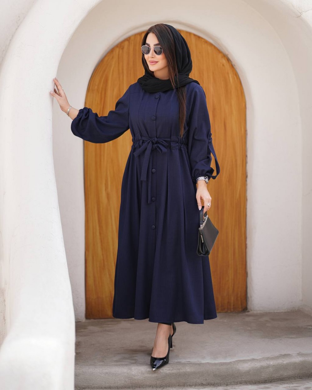 مانتو بلند دو کمربندی شانتون زنانه مدل کرشمه کد 169 (ضمانت اصالت)