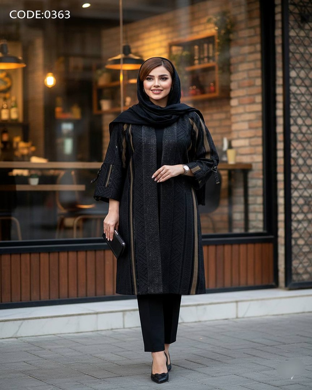 مانتو مجلسی زنانه ترکیبی پلاس سایز کد 0363 (ضمانت اصالت)