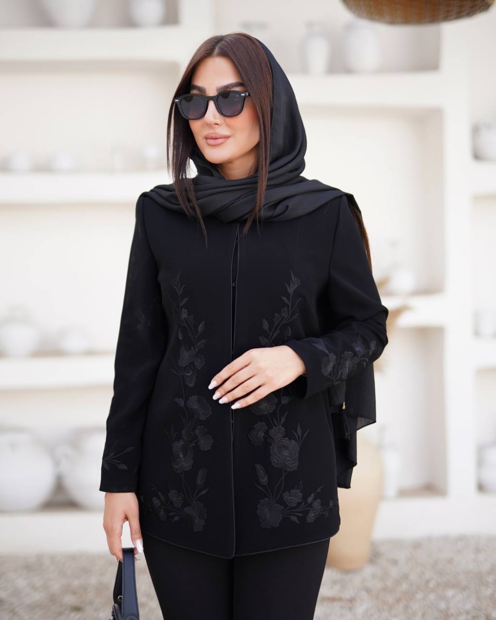 مانتو کرپ گلدوزی زنانه مدل نگار کد 219 (ضمانت اصالت)