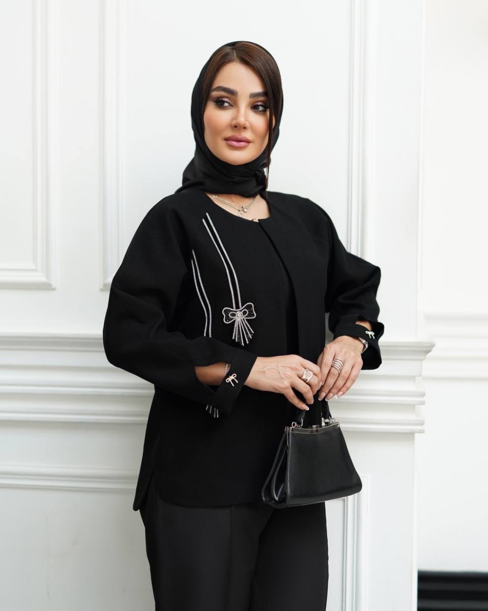 مانتو زنانه کرپ مدل پاپیون  کد 1220 (ضمانت اصالت)