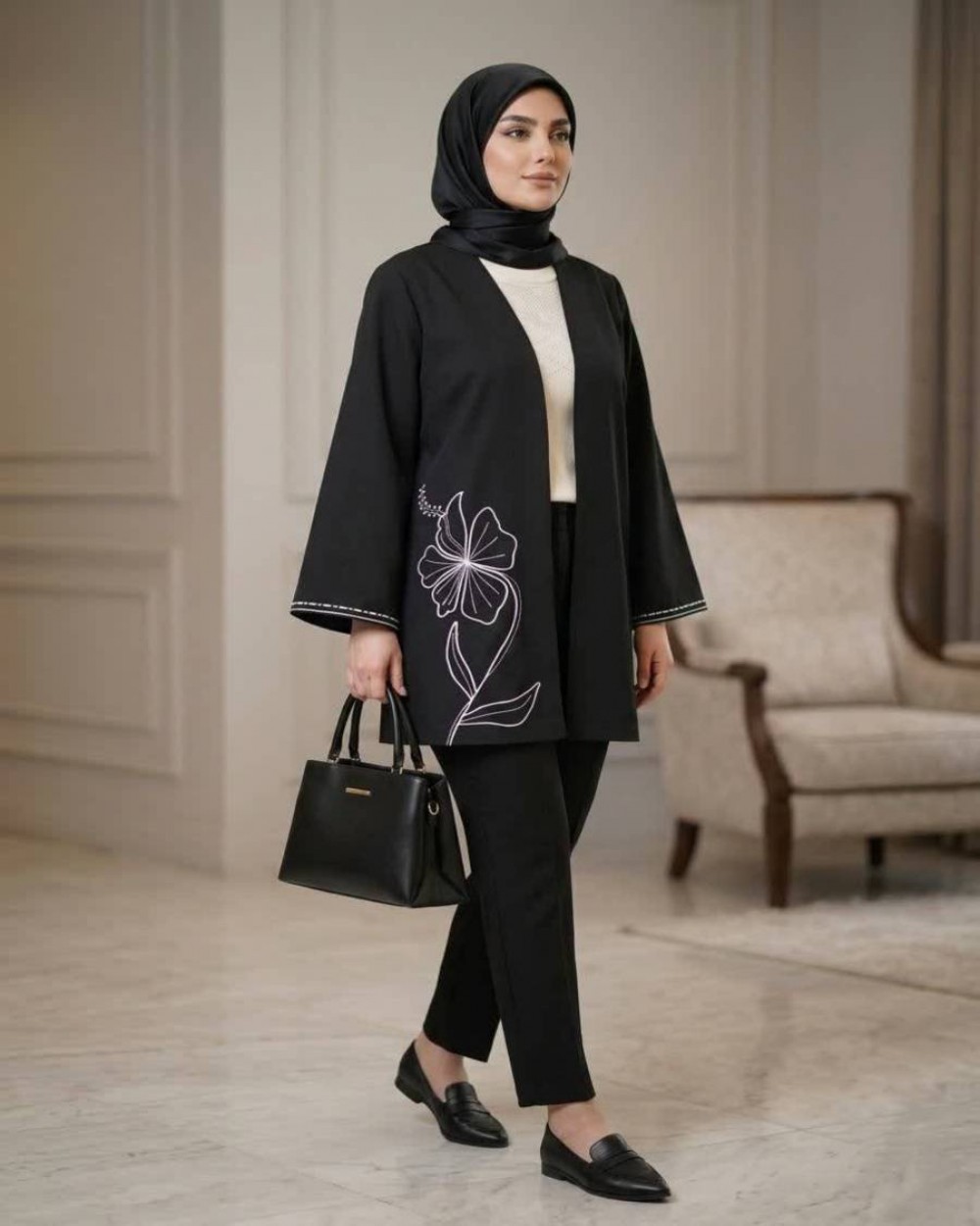 مانتو مازراتی زنانه گلدوزی شده مدل آیماز کد 100 (ضمانت اصالت)