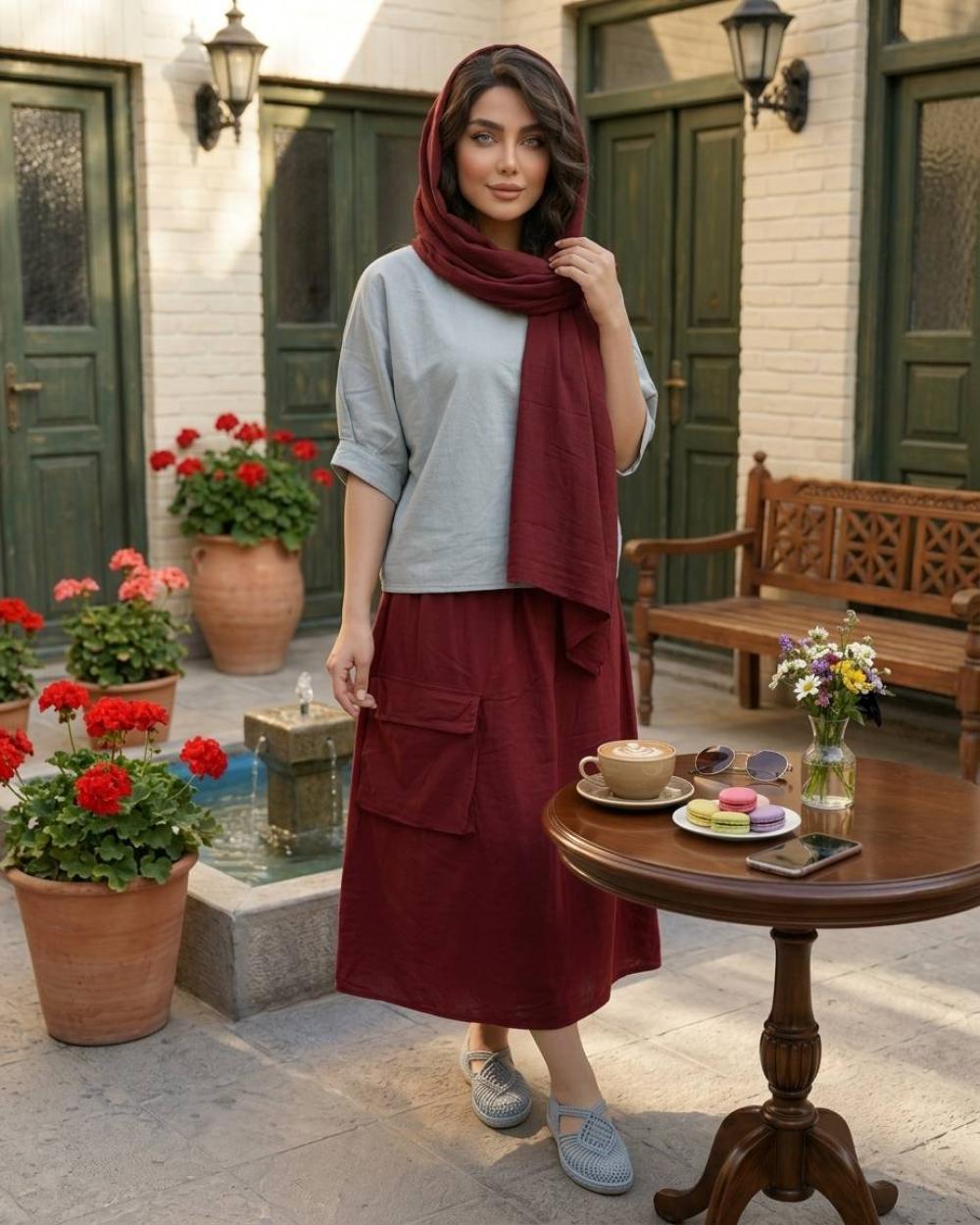 دامن زنانه الیاف طبیعی کد 3257 (ضمانت اصالت)