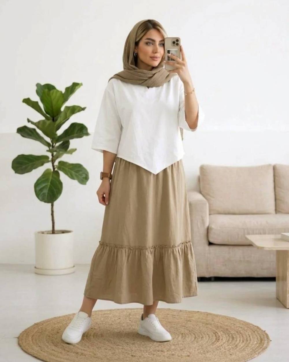 دامن زنانه الیاف طبیعی کد 3199 (ضمانت اصالت)