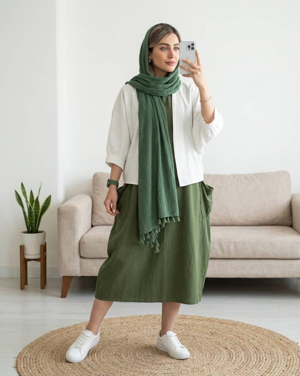 سارافون خمره ای زنانه الیاف طبیعی کد 3208 (ضمانت اصالت)