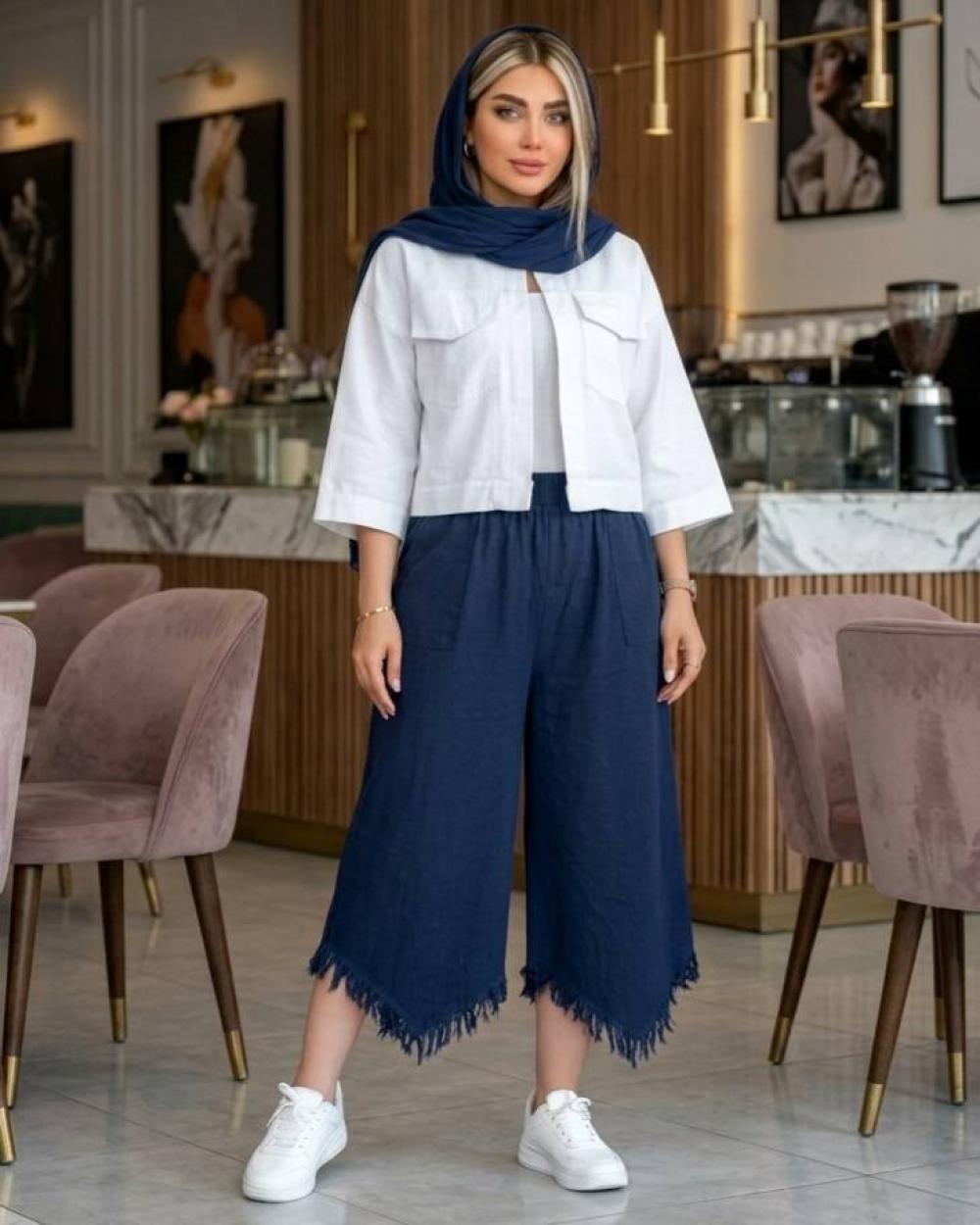 کت کراپ زنانه الیاف طبیعی کد 3282