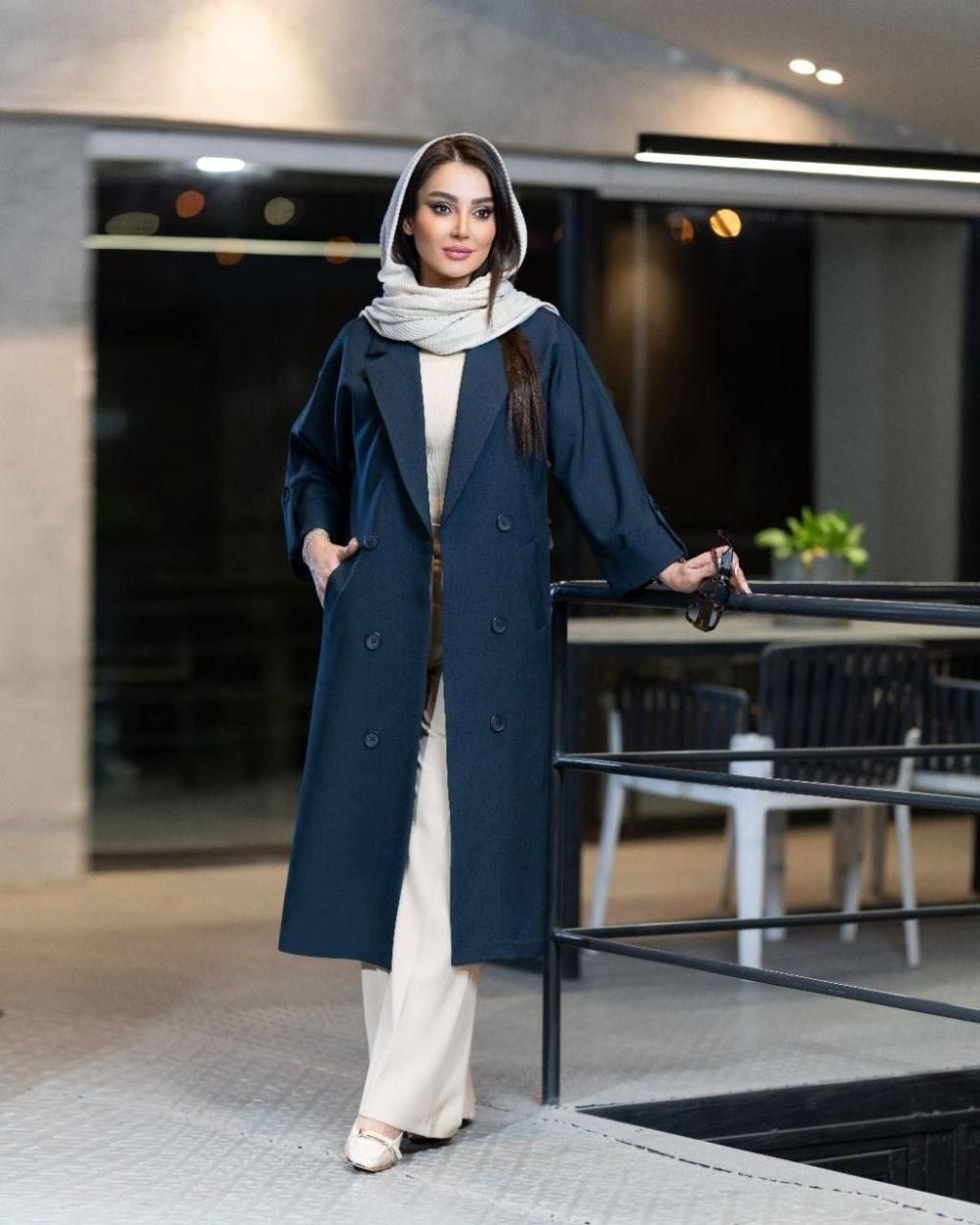 مانتو بلند زنانه شش دکمه یقه بلیزری مدل نادیا کد 3 (ضمانت اصالت)