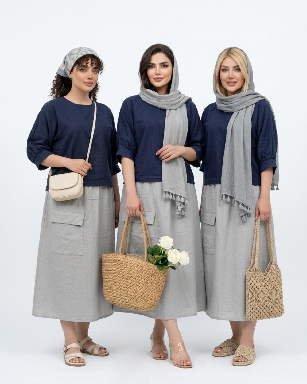 دامن زنانه الیاف طبیعی کد 3257 (ضمانت اصالت)