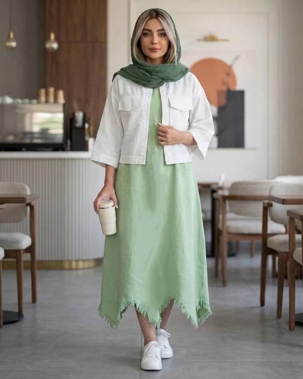 ست سه تیکه کت و سارافون و شال زنانه الیاف طبیعی کد 3200 (ضمانت اصالت)