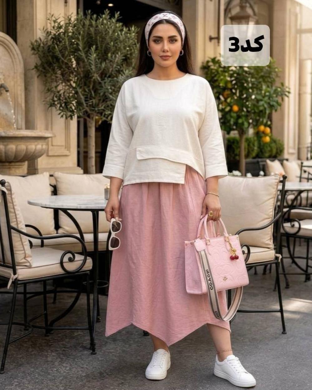 شومیز زنانه الیاف طبیعی کد 3283