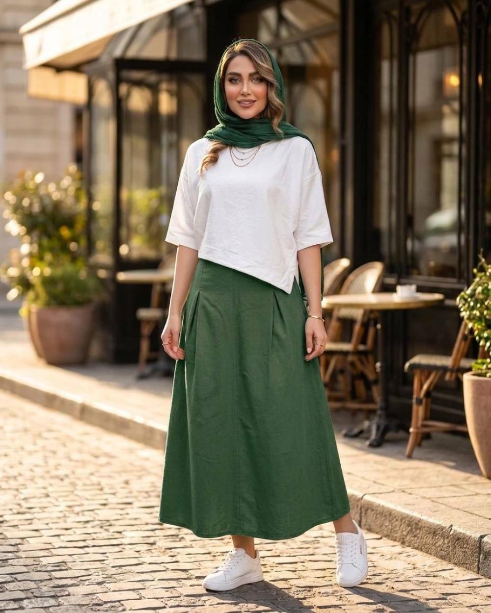 دامن زنانه الیاف طبیعی کد 3299