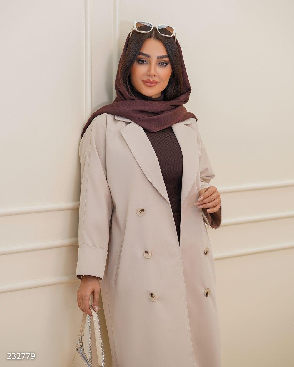 بارانی کتان یقه انگلیسی زنانه مدل نوشاد کد 2327 (ضمانت اصالت)