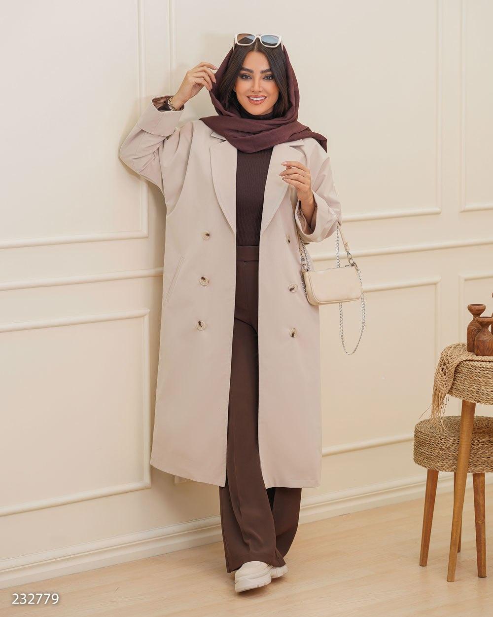 بارانی کتان یقه انگلیسی زنانه مدل نوشاد کد 2327 (ضمانت اصالت)